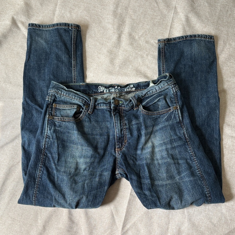 Wrangler Retro Men's Blue Slim Straight Jeans
